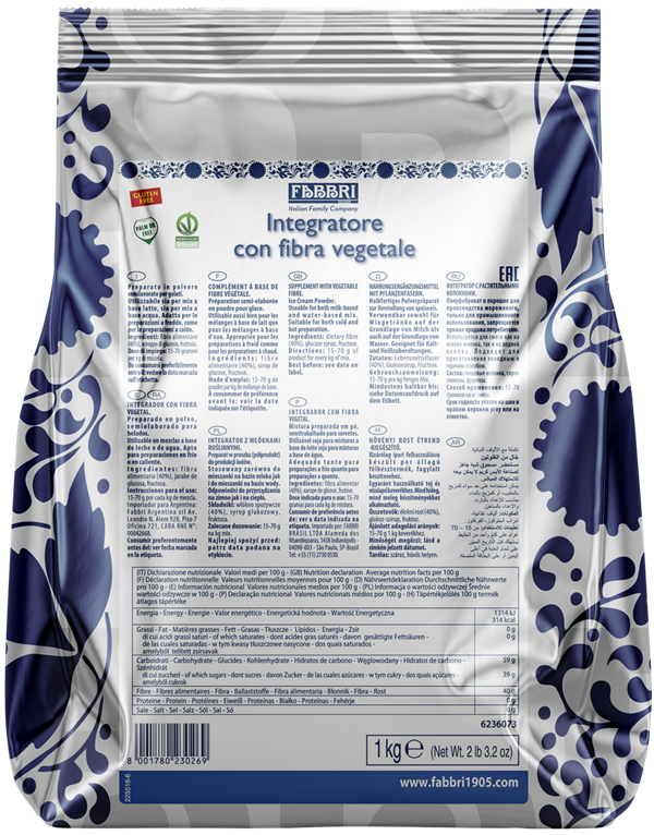 Supplement with vegetable fibres