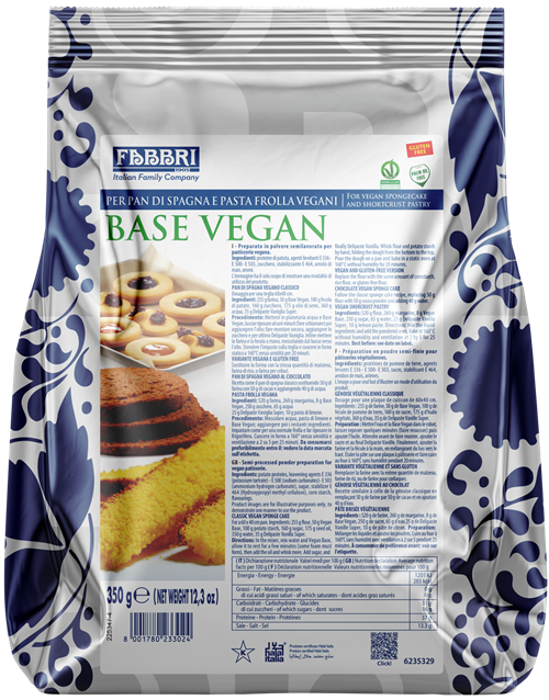 Vegan Base for Pan di Spagna and shortcrust pastry