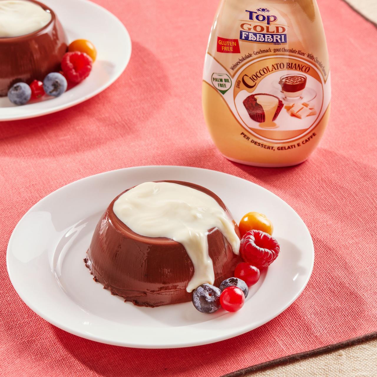 Chocolate pudding with Top White Chocolate