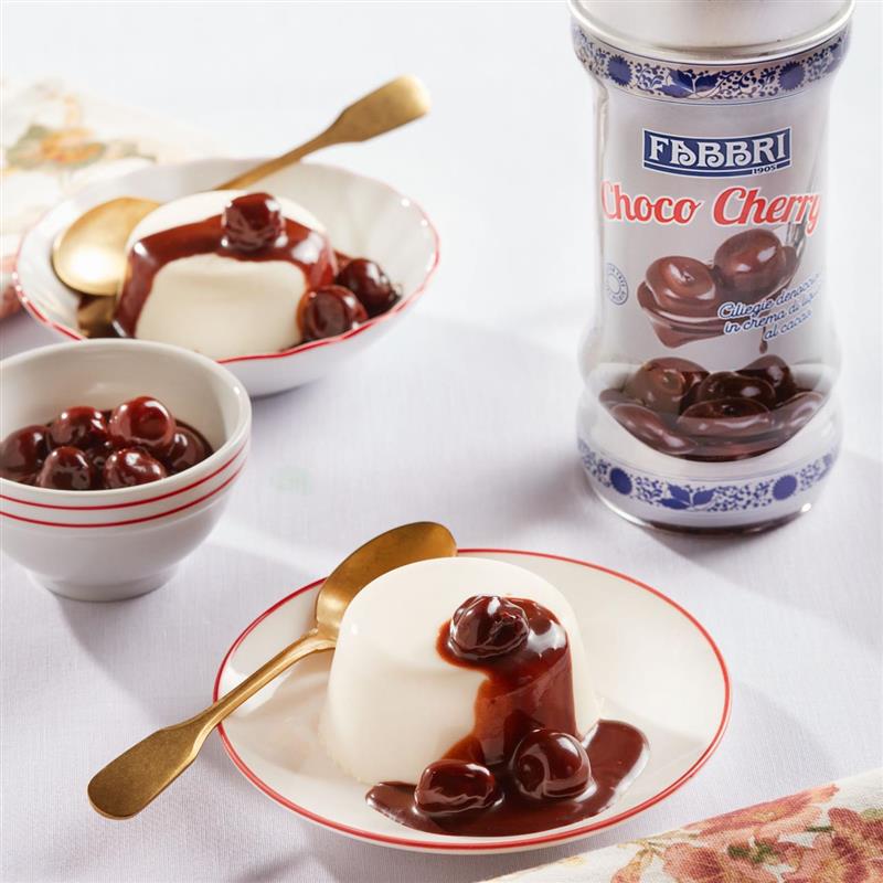 Panna cotta with Fabbri Choco Cherry