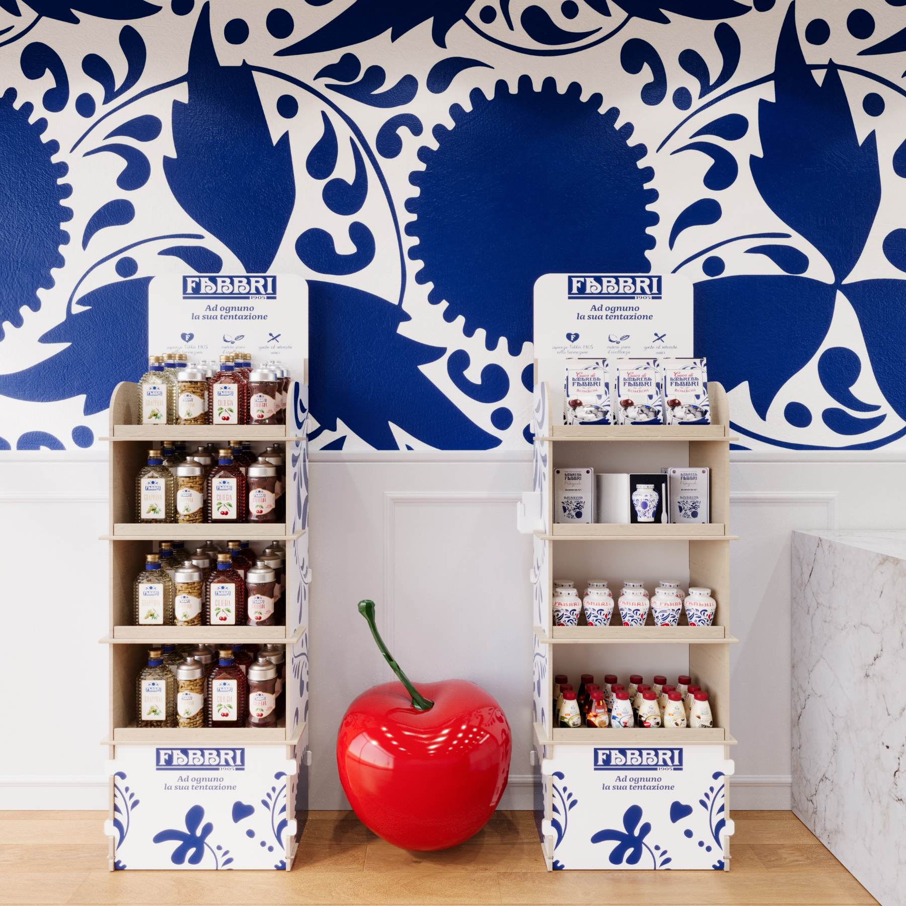 Wooden floor display